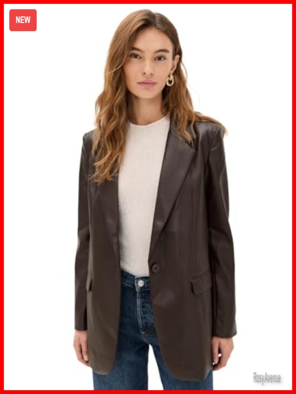 Faux Leather Boyfriend Blazer